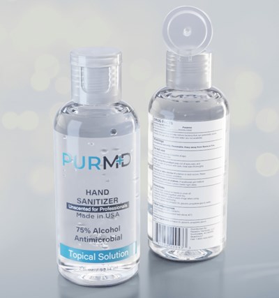 PurMD Gel 2-oz bottle - PurMD 75 Alcohol Gel 2 ounce Bottle Image